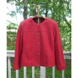 Vintage 90s Talbots Italian Cotton Red Button Up Jacket
